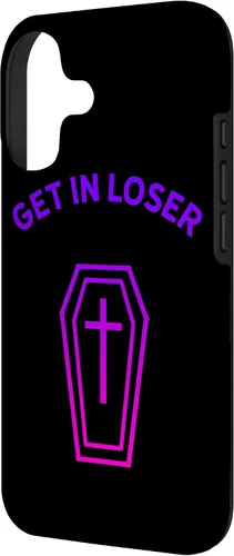 Vista 2 de Pastel Goth Aesthetic Black Gradient Coffin Get in Loser Emo Case for iPhone 17