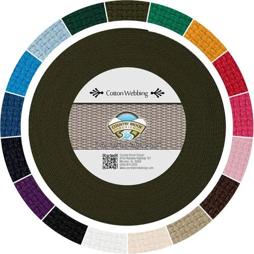 Vista 11 de Country Brook Design - Correa de algodón de 1" - Ligero, orgánico y suave con correas de algodón de piel - 5 yardas, natural