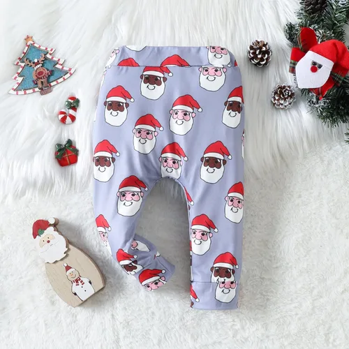 Vista 2 de TBUIALL Girl's 2 Piece Long Sleeve Top Pants Set Toddler Boys Girl Christmas Letters Prints Clothes Set Boys Two Men