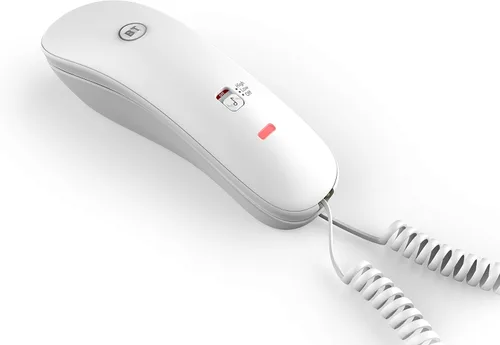 Vista 3 de BT Teléfono con cable - blanco, dueto 210, teléfono con 10 memorias de marcación rápida