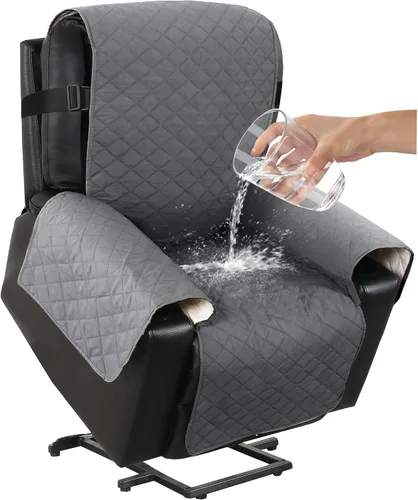 Vista 16 de Turquoize Funda reclinable 100% impermeable para ancianos, fundas reclinables antideslizantes para sillas reclinables de elevación eléctrica Marrón