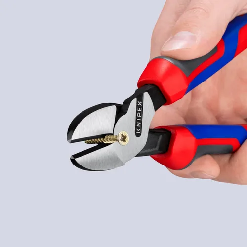 Vista 10 de KNIPEX 74 22 200 Comfort Grip - Alicate de corte diagonal angular de alto apalancamiento, 8 pulgadas, ángulo, agarre cómodo