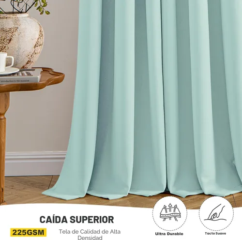 Vista 5 de MIULEE - Cortinas opacas para dormitorio, 2 paneles de 40 x 45 pulgadas de largo, color aguamarina