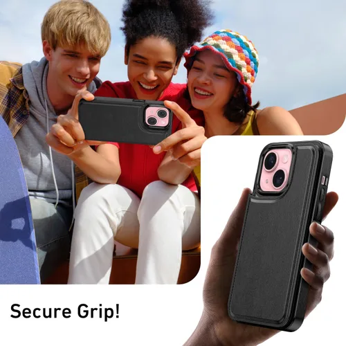 Vista 7 de FUNMIKO Funda tipo cartera para iPhone 13 con tarjetero, bloqueo RFID, protección de grado militar y obras de arte impresas con rayos UV, cierre