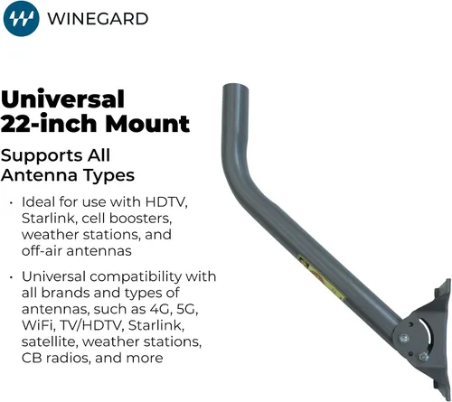 Vista 2 de Winegard DS2000A - Soporte universal de 22 pulgadas para antenas de TV fuera del aire, color gris