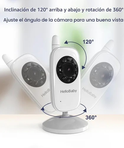 Vista 9 de HelloBaby Monitor sin WiFi Video Baby Monitor con cámara y audio - Pantalla de 3.2 pulgadas, conversación de 2 vías, visión nocturna, 8 canciones