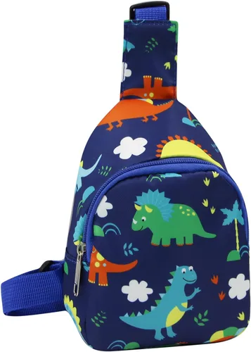 Vista 2 de ANKOMINA Bolso bandolera pequeño para niños, lindo bolso cruzado de dibujos animados, bolsa de hombro de unicornio dinosaurio para exteriores