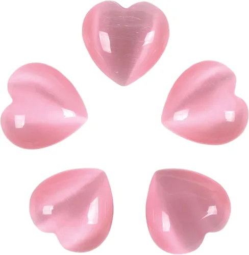 Vista 22 de Juego de piedras de amor de corazón de cuarzo rosa de cristal curativo natural, piedras preciosas pulidas para el pulgar de la palma de bolsillo
