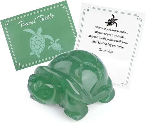 Vista 14 de QINJIEJIE Figuras de tortuga de viaje de cristal de amatista, cristales curativos, el mejor regalo de viaje para mujeres, hombres, viajeros, amantes
