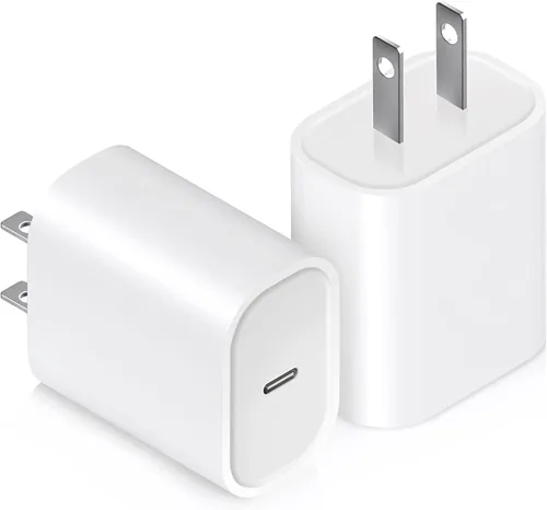 Vista 8 de Cargador de carga rápida para iPhone 14, 13, 12, 11 [certificado MFi], paquete de 3 bloques de cargador de pared USB C PD de 20W con cable USB C a
