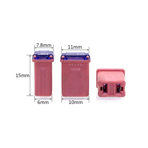 Vista 3 de 10 fusibles de micro cartucho de 20 amperios para automóvil, fusible micro hembra, fusibles tipo Mcase FMM de soplado lento, fusibles de bajo perfil