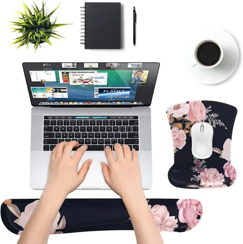 Vista 6 de MOSISO Funda compatible con MacBook Air de 13 pulgadas, versión 2020-2018 A2337 M1 A2179 A1932, funda rígida de peonía de plástico, cubierta