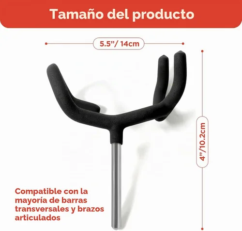 Vista 2 de Soporte de poste de micrófono de metal para soportes en C y soportes de micrófono, soporte de cuna mate antideslizante para micrófono