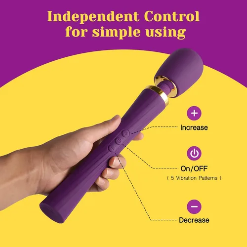 Vista 6 de Kit de Vibrador de Varita Tracy's Dog, Masajador Inalámbrico con 4 Accesorios de Silicona para Estimulación del Clítoris, Punto G, Anal y Pene