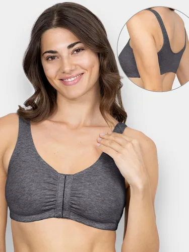 Vista 4 de Sostén deportivo Fruit of the Loom reforzado de cierre frontal, para mujer