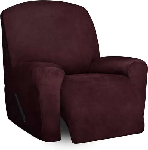 Vista 22 de Easy-Going Sofá biplaza reclinable de terciopelo con funda de consola central, fundas elásticas para sofá reclinable de 8 piezas, funda de sofá
