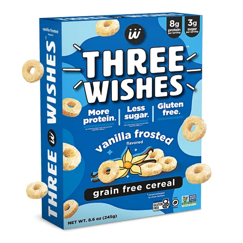 Vista 7 de Cereales para el desayuno a base de plantas y veganos de Three Wishes, con sabor a canela, 1 paquete, merienda rica en proteínas y baja en azúcar
