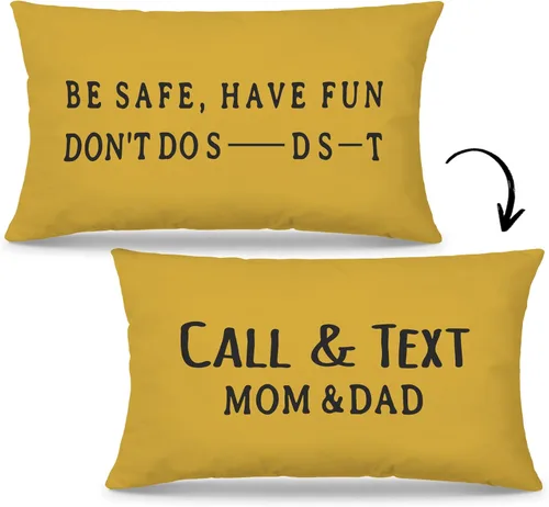 Vista 8 de Mingnei Funda de almohada con texto en inglés "Call Your Mom", divertida funda de almohada reversible decorativa de 12 x 20 pulgadas, regalos