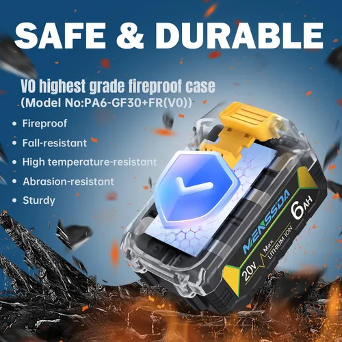 Vista 6 de Paquete de 1 batería de repuesto de capacidad real de 6 AH compatible con herramientas Dewalt de 20 V Max, baterías de 20 voltios compatibles