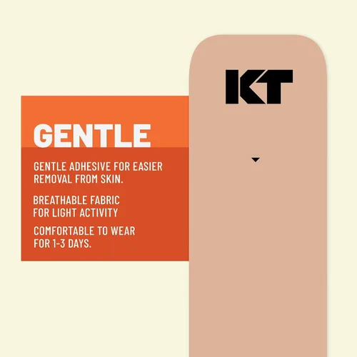 Vista 4 de KT TAPE, cinta adhesiva para kinesiología de algodón, suave, cinta para deportes con elasticidad, color beige