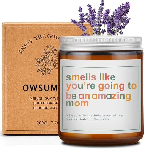 Vista 2 de Regalos del Día de la Madre para Mamá, Regalos para Mamá Nueva, Regalo para Nuevas Mamás, Regalo de Madres Después del Parto - Vela de Cera de Soja