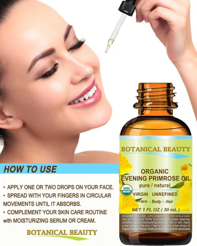 Vista 3 de Botanical Beauty ACEITE DE PRIMROSA ORGÁNICO 100% puro natural sin diluir Aceite portador prensado en frío virgen sin refinar. 0.5 Fl.oz.- 0.5 fl oz
