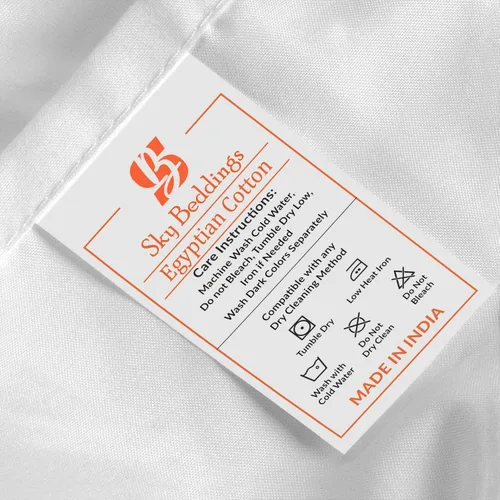 Vista 7 de SKY BEDDINGS Juego de sábanas individuales – Sábanas 100% algodón para cama individual – Juego de sábanas de 600 hilos individual con bolsillo Blanco