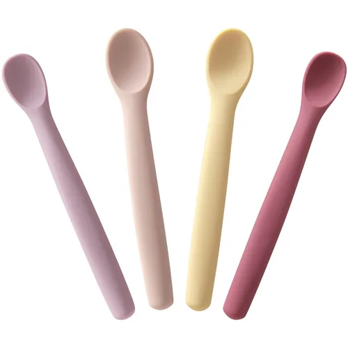 Vista 11 de Moonkie Juego de 4 cucharas de silicona para bebé, cucharas para niños pequeños para autoalimentación de 6 meses, cucharas de alimentación de dos