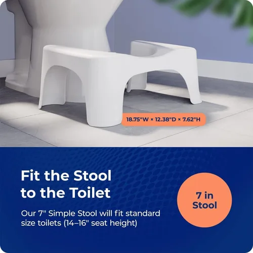 Vista 4 de Squatty Potty Simple Curve - Taburete de inodoro para baño, 7 pulgadas, color blanco