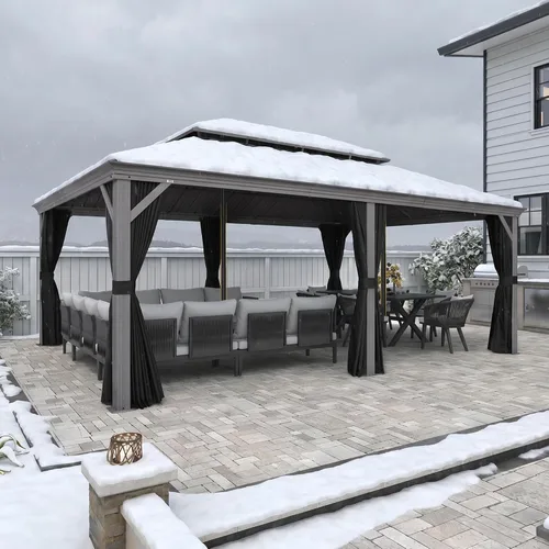 Vista 45 de PURPLE LEAF - Gazebo para exteriores de 10 x 12 pies, con sistema de drenaje