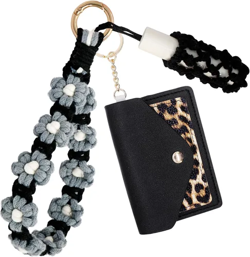 Vista 132 de BIHRTC Llavero de pulsera boho con soporte para lápiz labial, pulsera hecha a mano