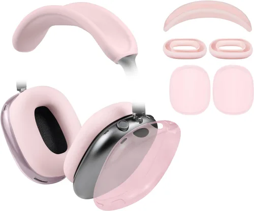 Vista 16 de Kit protector SOULWIT para AirPods Max, cubierta de diadema + protector de estuche de TPU + cubierta de almohadillas de silicona, accesorio Negro