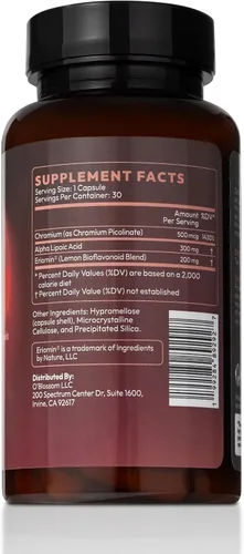 Vista 2 de O'blossom Naturals Suplemento de gluco saludable, apoya niveles y función saludables, 30