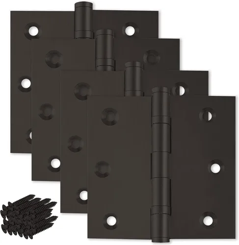 Vista 17 de Solid Brass Door Hinge Heavy Duty Ball Bearing 3.5 x 3.5 Inch - Set of 2 Hinges (Antique Brass)