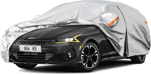 Vista 29 de Kayme Funda de automóvil de 6 capas para Audi A4 Sedan (2011-2023), impermeable para todo tipo de clima, cubierta exterior completa, protección