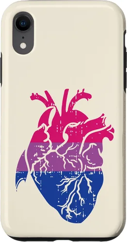 Vista 8 de Funda de regalo para enfermera LGBTQ para iPhone 14 con corazón anatómico y orgullo bisexual