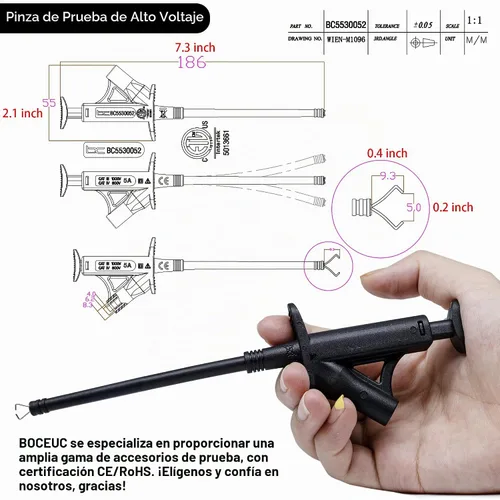 Vista 2 de Cables de prueba de multímetro, juego de adaptador de sonda de prueba de aguja de medidor, clips de alineador, kit de cables de prueba electrónicos