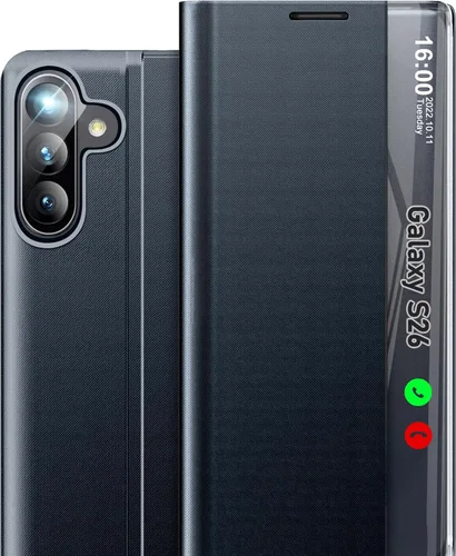 Vista 33 de Funda de teléfono para Samsung Galaxy A16 5G, Clear View Window Funda delgada de lujo para teléfono Galaxy A16 con soporte, funda protectora