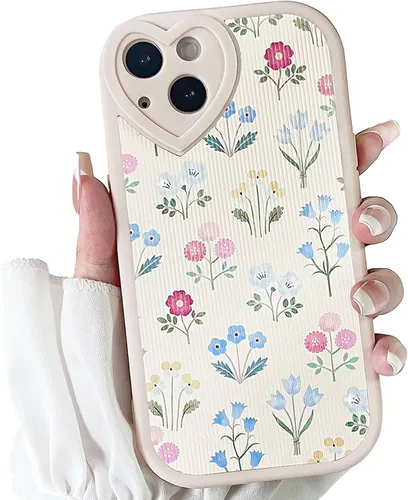 Vista 18 de Lovmooful Funda para iPhone 13 con diseño de oso lindo floral con lente de flor (Bear Flower)