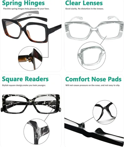 Vista 5 de Eyekepper Paquete de 4 lentes de lectura para mujer - Lectores para mujer