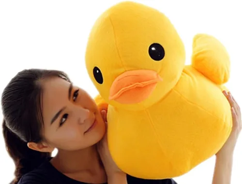 Vista 2 de Bansusu Decoración suave del sofá del juguete del animal del pato amarillo de la felpa de los 50CM para el cumpleaños de los niños