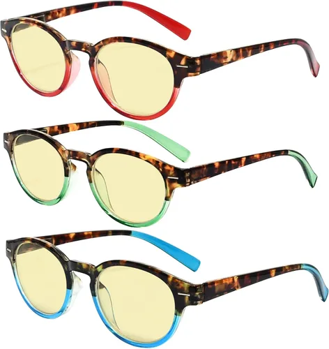Vista 7 de Eyekepper Paquete de 3 lentes de lectura redondos ovalados con estilo para mujer +0.50