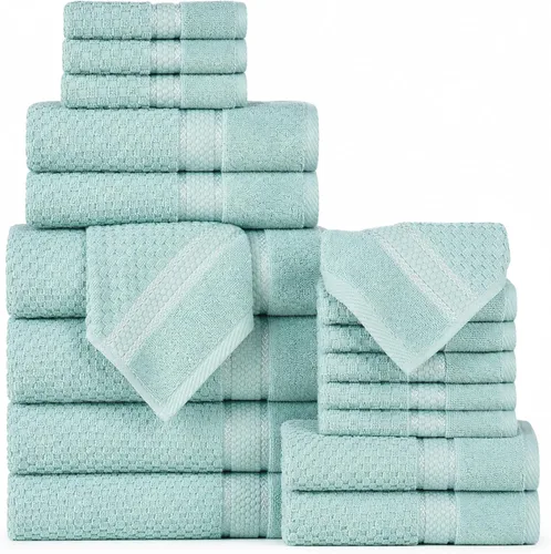 Vista 13 de Ample Decor Juego de toallas de baño 100% algodón, 6 piezas, suaves y absorbentes, de secado rápido, juego de toallas de baño