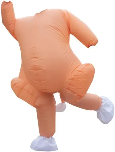 Vista 2 de Happyyami 1 juego de disfraz inflable de pavo para adultos, disfraz de pavo inflable para Halloween, otoño, cosecha, fiesta de Acción de Gracias