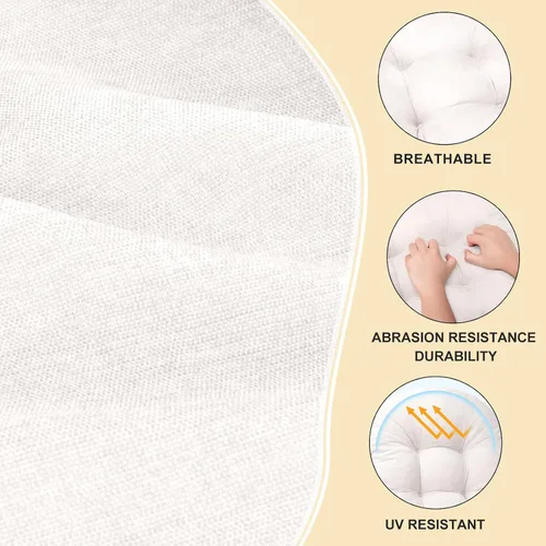 Vista 10 de Cojín para Silla Mecedora - Tela de Chenilla, Esponja de Alta Densidad, Almohadillas de Asiento Copetudas Antideslizantes y Duraderas con Lazos