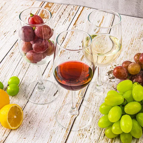 Vista 5 de Juego de 8 copas de vino tinto y blanco de 12 onzas, transparentes, aptas para lavavajillas