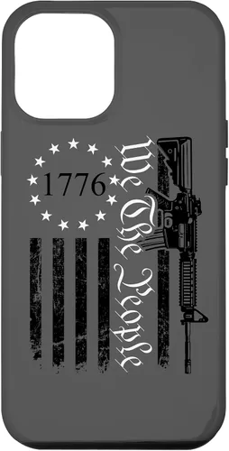 Vista 26 de iPhone 16 We The People - Funda patriótica con la bandera de Estados Unidos AR15 Pro Guns