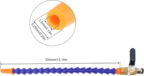 Vista 4 de Sistema de pulverización de tubo de enfriamiento de aceite de agua flexible de boquilla redonda de 0.138 in para máquina CNC/fresado/torno