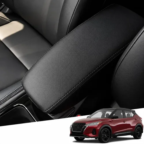 Vista 43 de Great-luck Funda de cuero para consola central, almohadilla para reposabrazos, accesorios de cubierta de caja (costuras rojas) para BMW X1 2023 2024