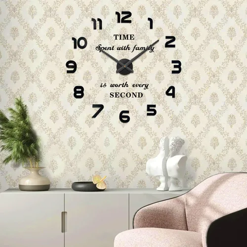 Vista 7 de VANGOLD Relojes de pared grandes para decoración de sala de estar, relojes de pared decorativos que funcionan con pilas (decoración de pared negra)